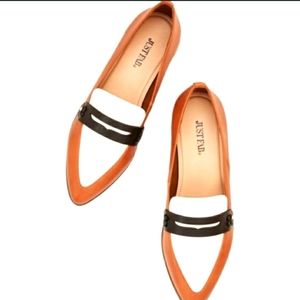 Just fab size 11 women chestnut loafer black/cognac brand new in box